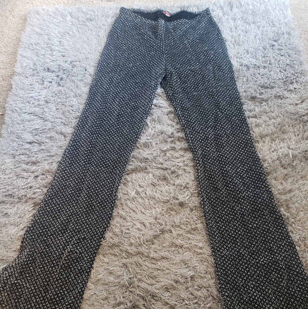 Silver and black pants